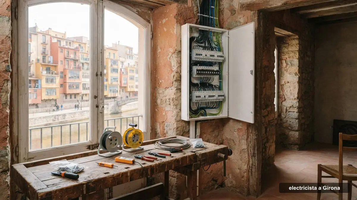 Electricista a Girona revisant un quadre elèctric