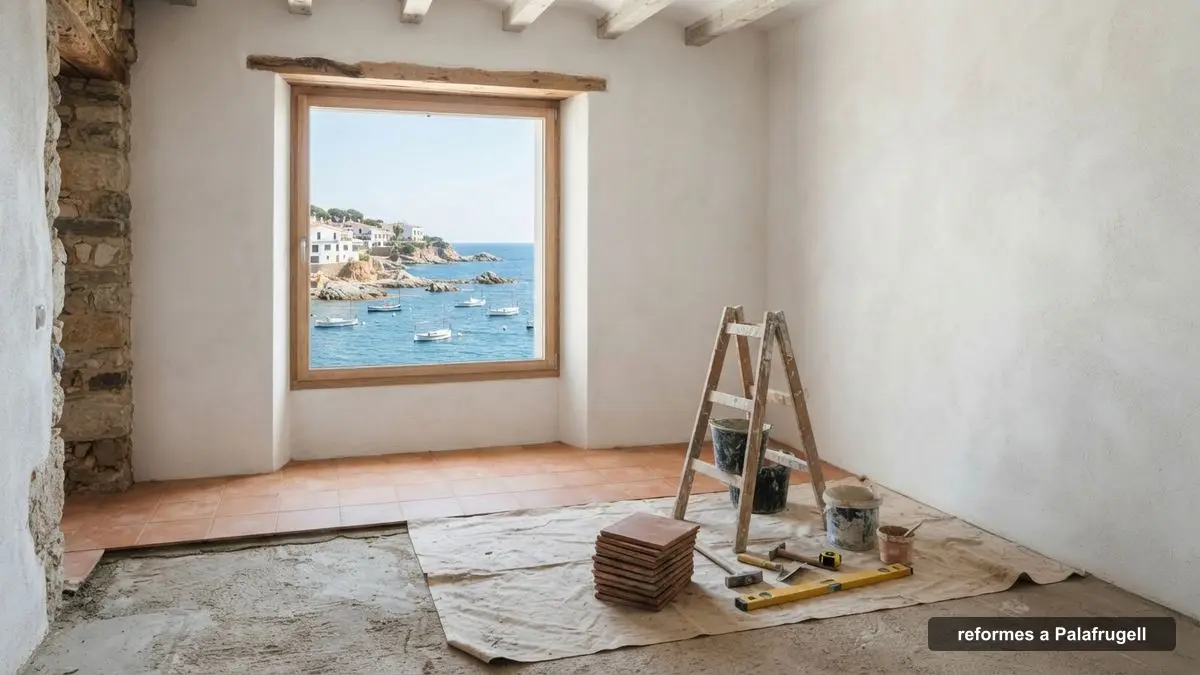 Empresa de reformes a Palafrugell treballant en una casa del centre